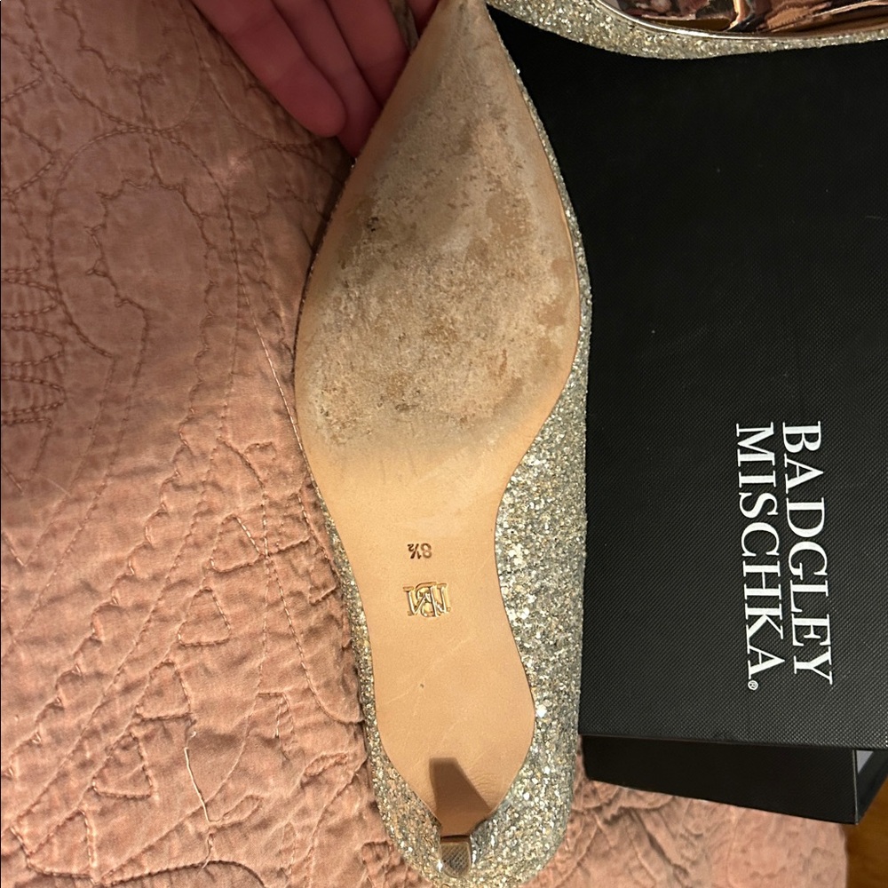Badgley Mischka Sparkling Gold Pumps - Picture 3 of 4